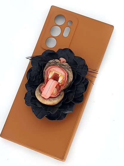 Black Flower With Animal Teeth - ioArtStudio