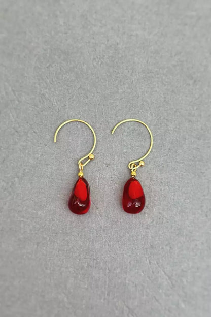 Pomegranate Arils Earrings for Women ,  Handmade resin earrings,  Wearable Artwork by ioArtStudio