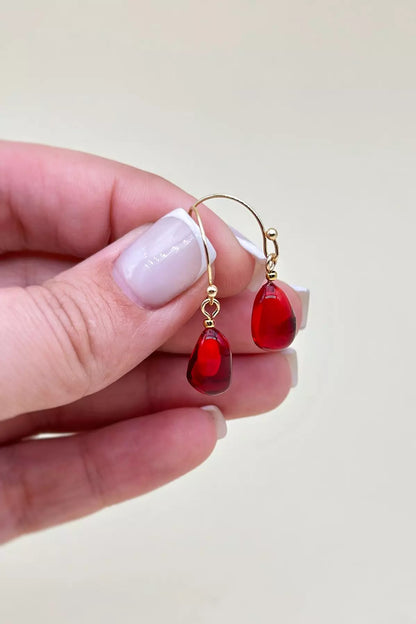 Pomegranate Arils Earrings for Women ,  Handmade resin earrings,  Wearable Artwork by ioArtStudio