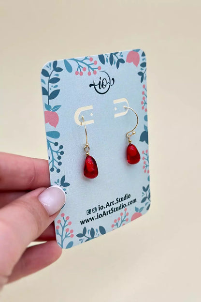 Pomegranate Arils Earrings for Women ,  Handmade resin earrings,  Wearable Artwork by ioArtStudio