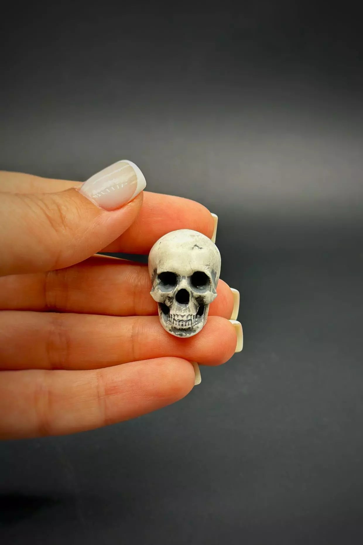 Skeleton Head Pin with detailed skull design, a unique piece of wearable art by ioArtStudio