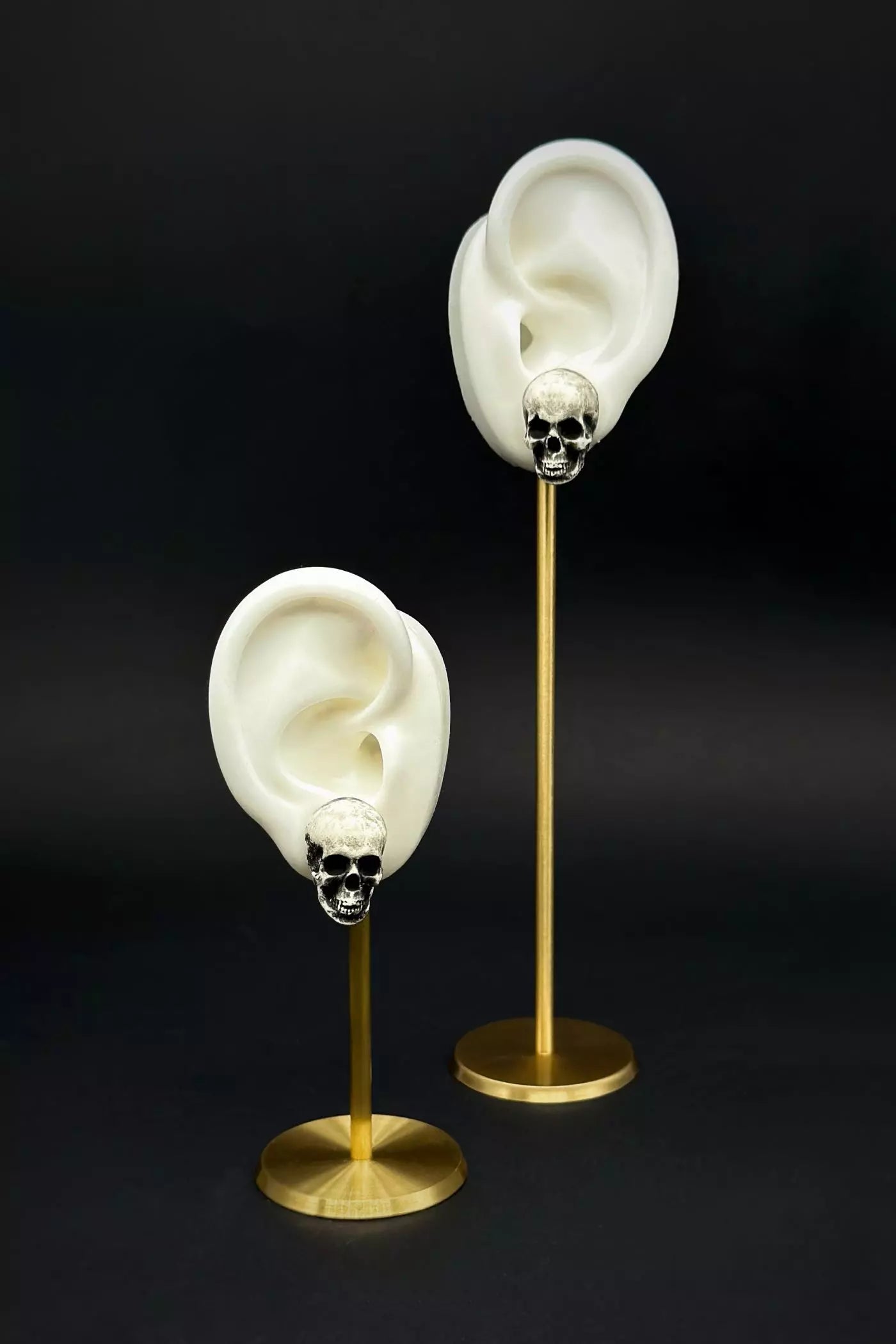 Handmade Skull Earrings by ioArtStudio, featuring wearable skull art