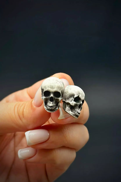 Handmade Skull Earrings by ioArtStudio, featuring wearable skull art