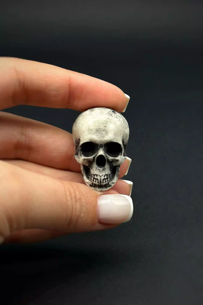 Adjustable Skull Ring with a striking skeleton head design, perfect for fans of skull jewelry and biker rings  by ioArtStudio